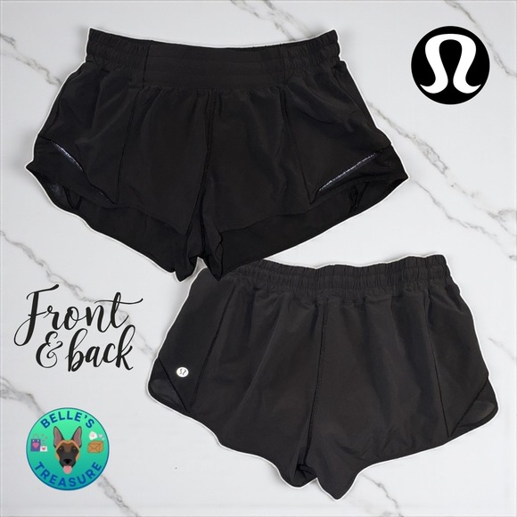 Lululemon Hotty Hot Shorts 2" Women's 8 Black Running Athletic Activewear Gym - Picture 1 of 9